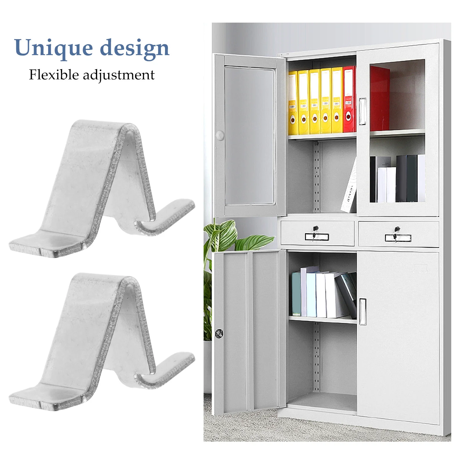 Clip per mensola per armadio da 10 pezzi Supporti metallici per vetrine per armadi Superficie liscia ad alta resistenza Clip per mensola per armadio facile da montare