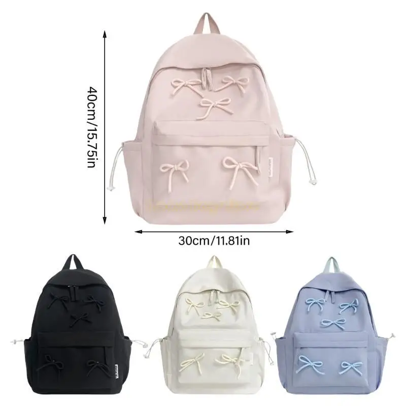 X90d Solid Color Travel Rucksack schöne Bows Rucksack Schule Rucksack großer Kapazität Rucksack Japaner Styles Rucksack