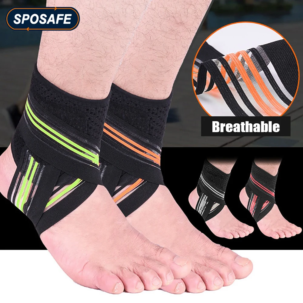 1Pc Adjustable Ankle Braces Breathable Compression Ankle Support Protection for Cycling Running Basketball Football Sports