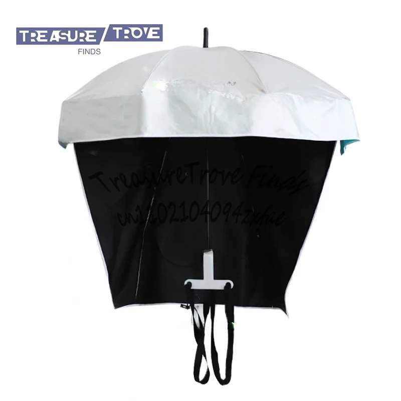 

Зонт для сбора чая на спине, зонтик для переноски, сверхлегкий зонтик для головы, солнцезащитный крем для улицы, двухслойный винил, креативный