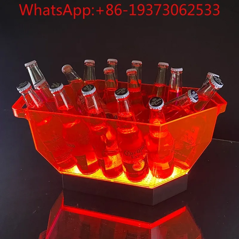 LED Bar Luminous Ice Bucket Creative Smoke Gray Ice Tank Wine Frame Ktv Champagne Bucket Foreign Wine  Beer  Bucket