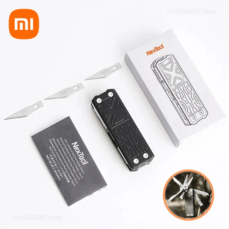 Xiaomi najnowszy NexTool E1 kieszonkowy Multitool 10 w 1 EDC wielofunkcyjne narzędzia wymienne wykrojniki składane nożyczki szczypce