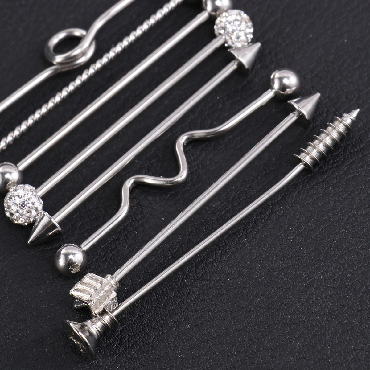 

8Pcs Ear Expander Screws Stainless Steel Barbell Earrings Trendy Simple Design Unisex Piercing Jewelry Gift for Her Him Silver