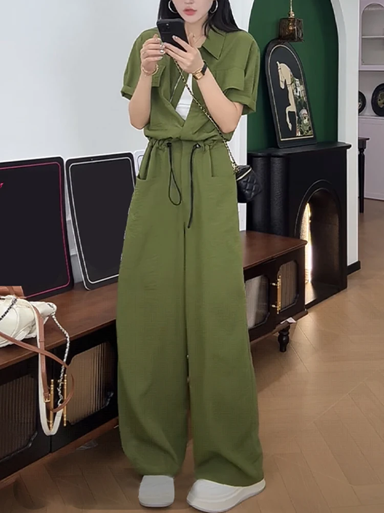 een Tuta a pieghe a gamba larga da donna allentata dimagrante Dstring ort Sve abito intero estivo nuovo Sle abbigliamento casual