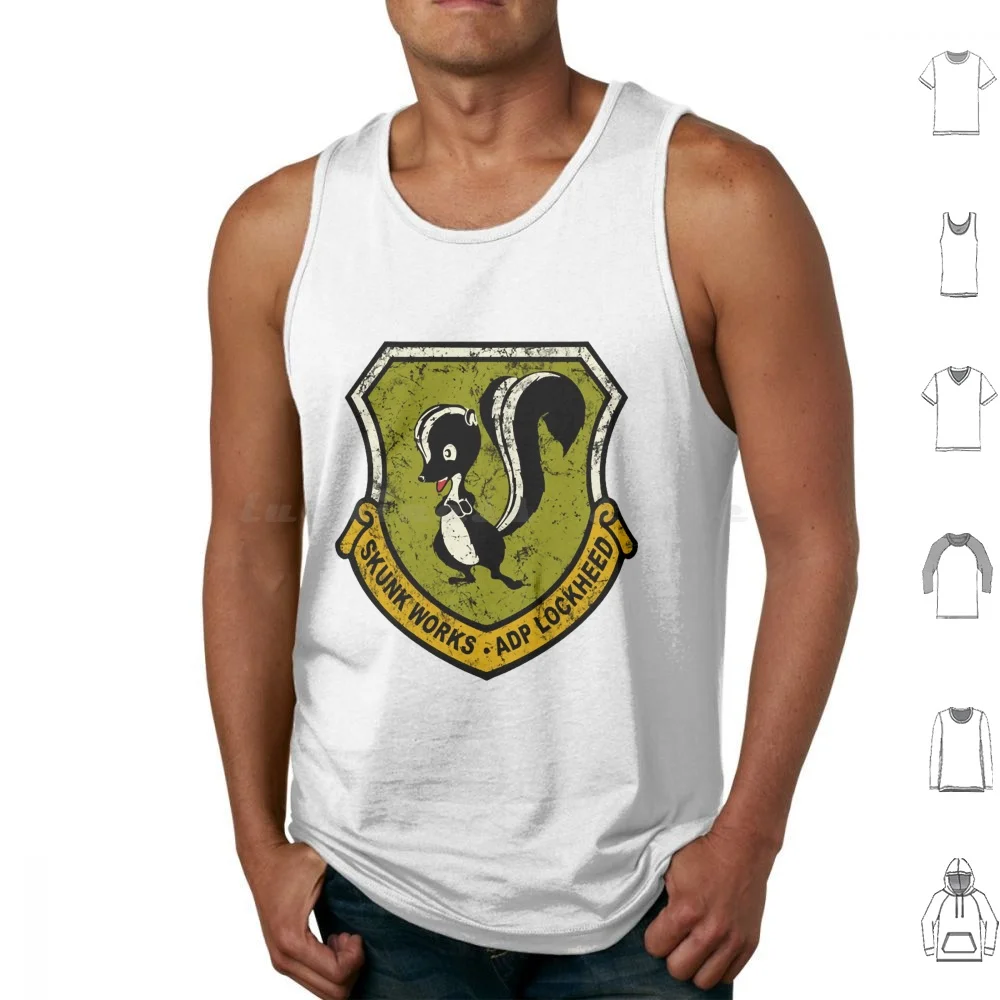 

Skunk Works Tank Tops Vest Sleeveless Skunk Works Aviation Blackbird Fighter Pilot Jet Rocket Skunk Spacex Sr 71