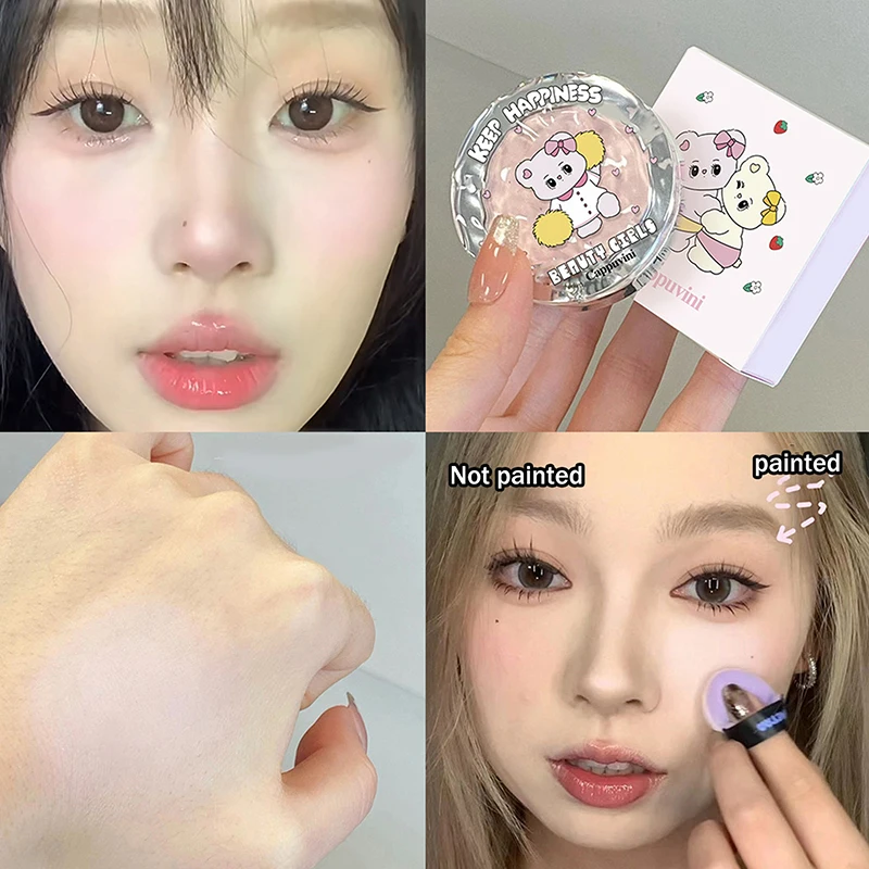 Cappuvini poudre de surbrillance monochrome éclaircissante naturellement crème de fard à joues pour le visage haute brillance fard à joues pour le visage maquillage cosmétiques