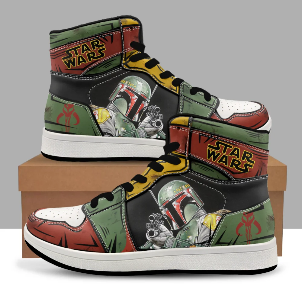 SW Shoes Sneakers Fashion Anime 3D Print Cartoon Teen Outdoor High Top Basketball Sports Casual Men's Shoes Halloween Costume