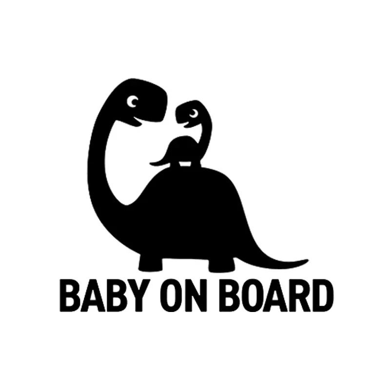 Car Stickers Dinosaur Baby On Board Vinyl Car Window Warning Sign Decor Decal Black/Laser14.8cm*12.6cm