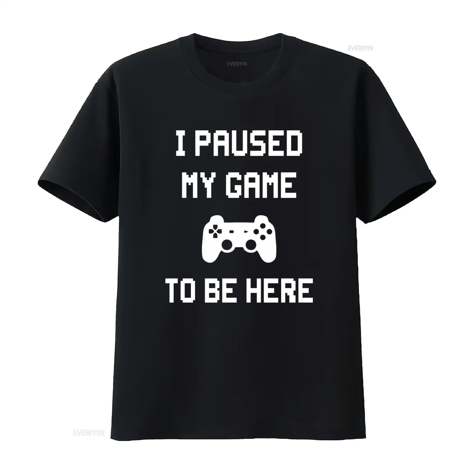 Makaya Mens Gaming T Shirt Funny Slogan 'I Paused My Game To Be Here' Blue S XXXXXL vintage Washed Slightly Versatile Stylish
