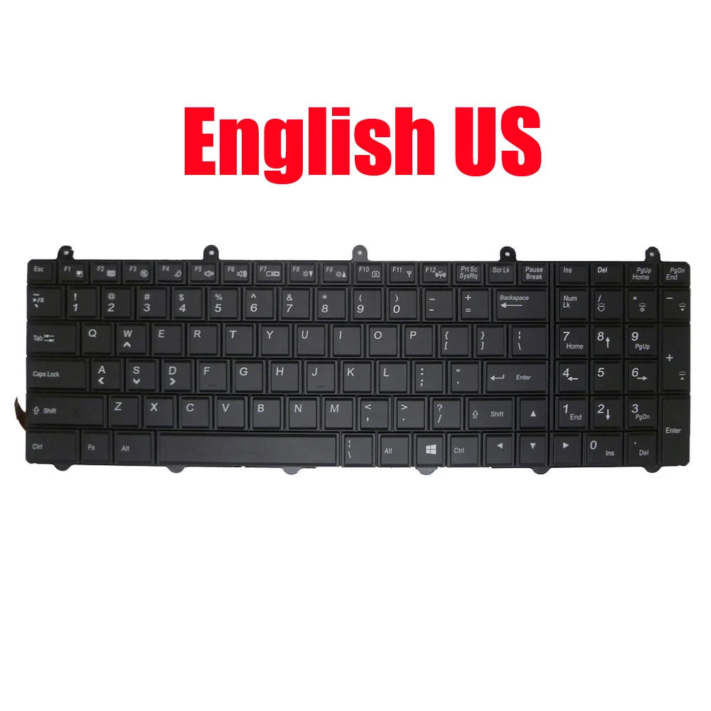 

Laptop Keyboard For Eurocom P150EM Racer 2 / P170EM Neptune 2 / P370EM Scorpius English US Black With Backlit New