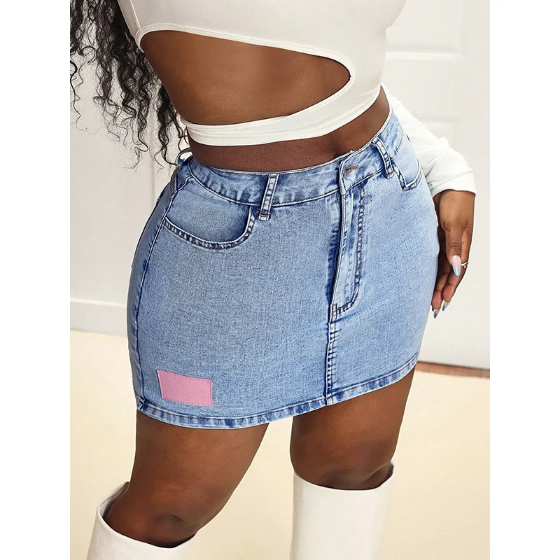 Benuynffy – jupe en jean rétro américain pour femmes, haute élasticité, Sexy, mode Y2k, taille moyenne, Slim, moulante, Mini jupes, nouvelle collection 2025