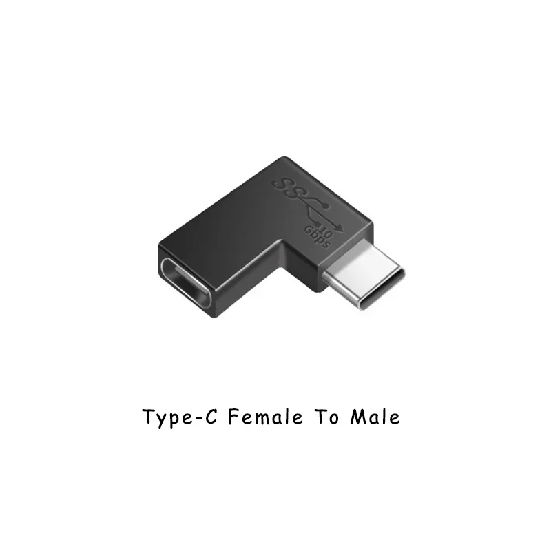 NNBILI rechtwinkliger 90-Grad-USB 3.1-Typ-C-Adapter, Buchse auf Stecker, Konverter, 10 Gbit/s, USB-C-Ladedaten-Synchronisierungs-Verlängerungsstecker