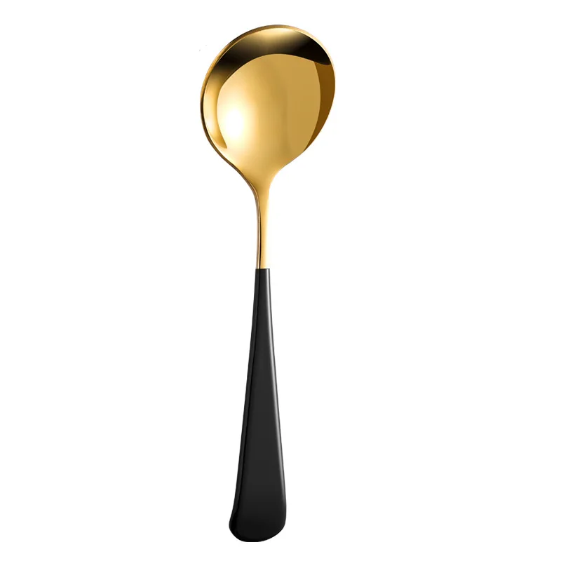 

304 Stainless Steel Children's Spoon Thickened and Deepened Round Head Korean Style Eating Spoon