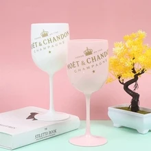 480ml Moet Champagne Flutes Glasses Plastic Wine Glasses Dishwasher-safe White Acrylic Champagne Glass Transparent Wine Glass