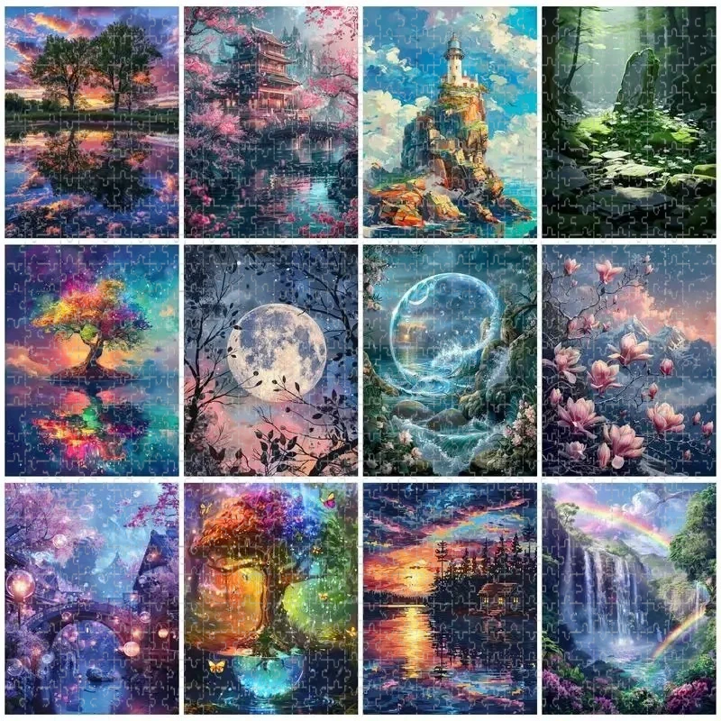 

500/1000 PCS Puzzle Plant natural scenery Diy for Adults Beginners - Handmade, Gifts Home Decoration Games Toy