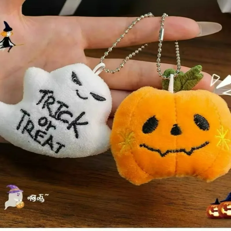 1/10Pcs Halloween Plush Pumpkin Keychains Car Backpack Pendant Festival Party Accessory Funny Pumpkin Ghost Bat Witch Keyrings