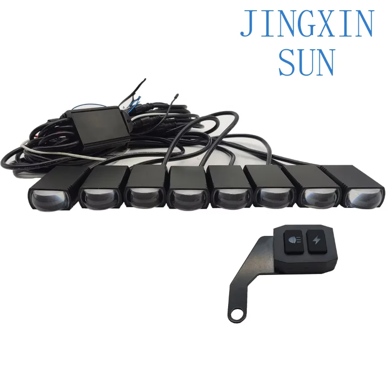 Car Spotlights Led Grille Lights One Drags Eight Fog Work Light External Auxiliary Lights Off-road Vehicle Truck