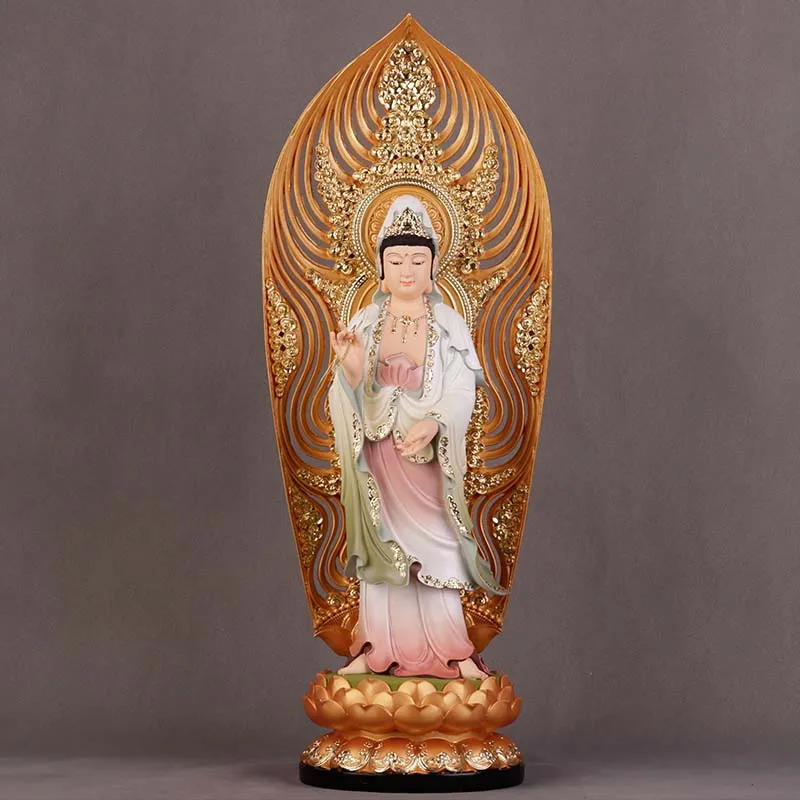 Asia Buddhism HOME family SHOP bring  good luck bless safe Avalokitesvara Guanyin Buddha god statue