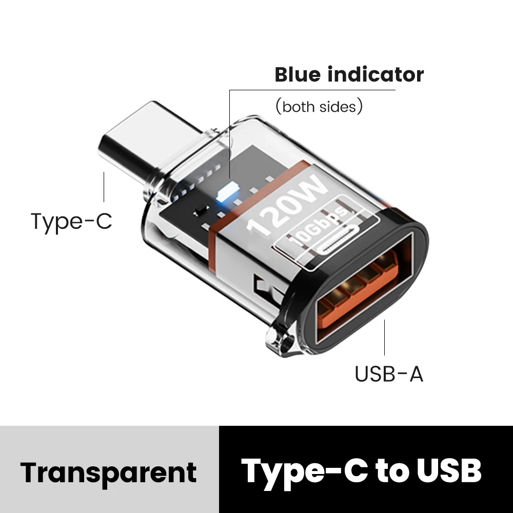 NNBILI 120W USB3.2 Gen2 OTG-Adapter, Buchse auf USB-C-Stecker, Schnellladung und Datensynchronisation für iPhone 16 15 Pro Max, Samsung, iPad, Laptop, PC