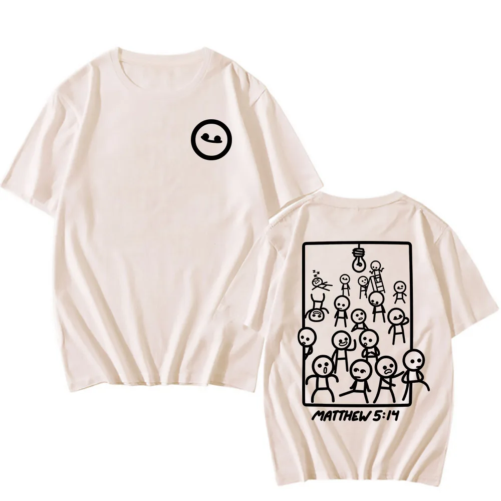 5:14 إنجيل ماثيو كريستيان يسوع تي شيرت قطن قصير الأكمام فضفاضة الذكور التي شيرت للجنسين الشارع الشهير الكرتون الجرافيك طباعة المحملة
