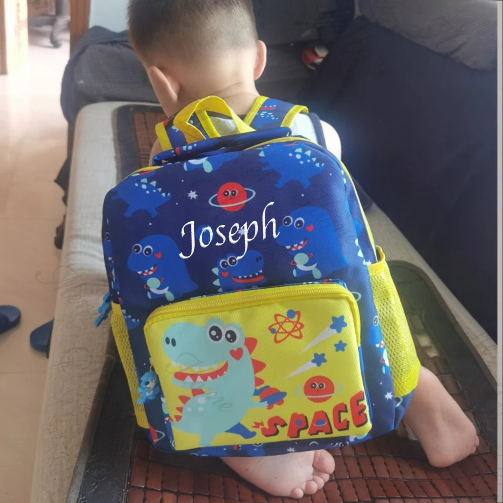 

Cute Cartoon Dinosaur Backpack for Kindergarten Boys and Girls Personalized Name Children Aged 1-6 Schoolbag Customized Snackbag