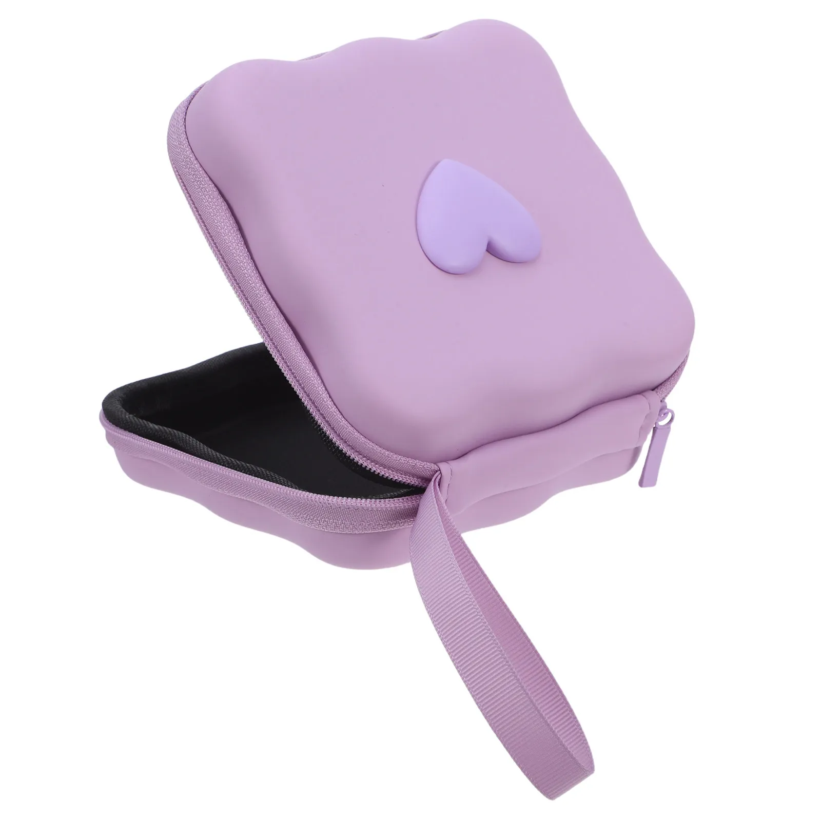 Sanitary Napkin Holder Cute Heart Storage Bag Portable Travel Menstrual Pouch Period Holder for Purse Teen Sanitary Napkin