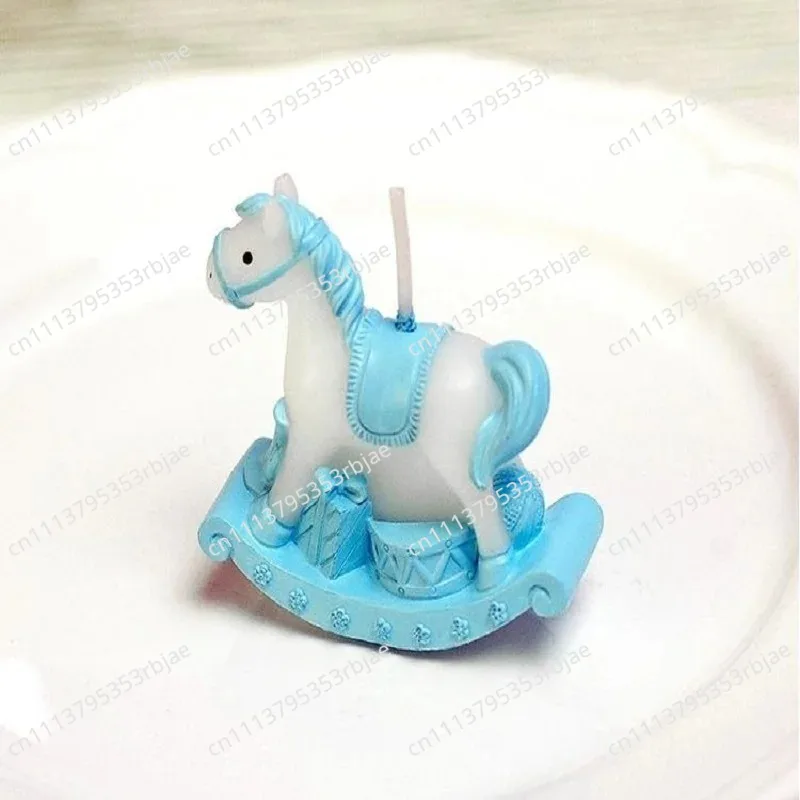 10 Velas con Forma de Caballito Balancín para Baby Shower, Regalos de Cumpleaños para Niños, Recuerdo de Bautizo, Recuerdos de Eventos y Aniversarios