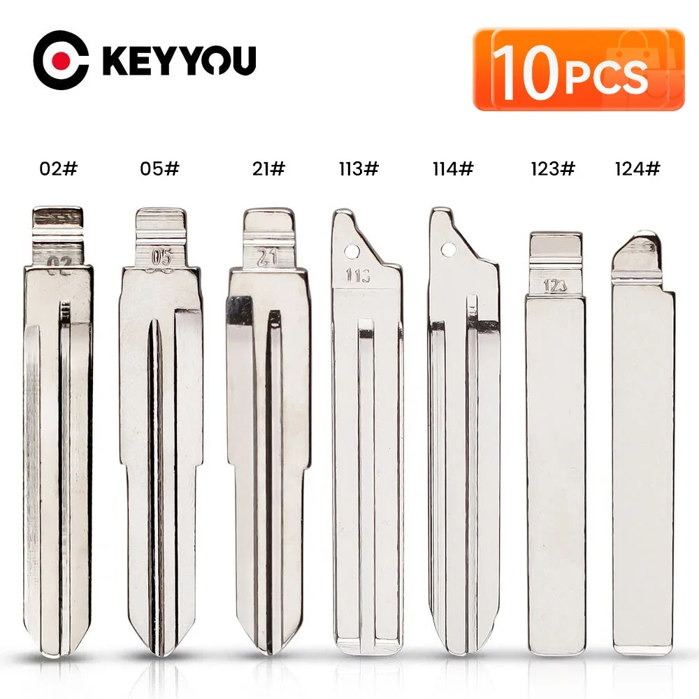 

KEYYOU 10PCS for Toyota Camry Corolla Highlander Vios Scion TOY43 TOY41 TOY40 TOY47 TOY48 Flip Remote Car Key Blade Blank
