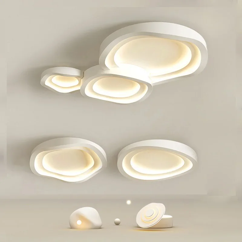 Imagem -03 - Moderno e Minimalista Luz de Teto Ondulado Estilo Creme Proteção para os Olhos Led Lustre Iluminação Quarto Lâmpadas Jantar