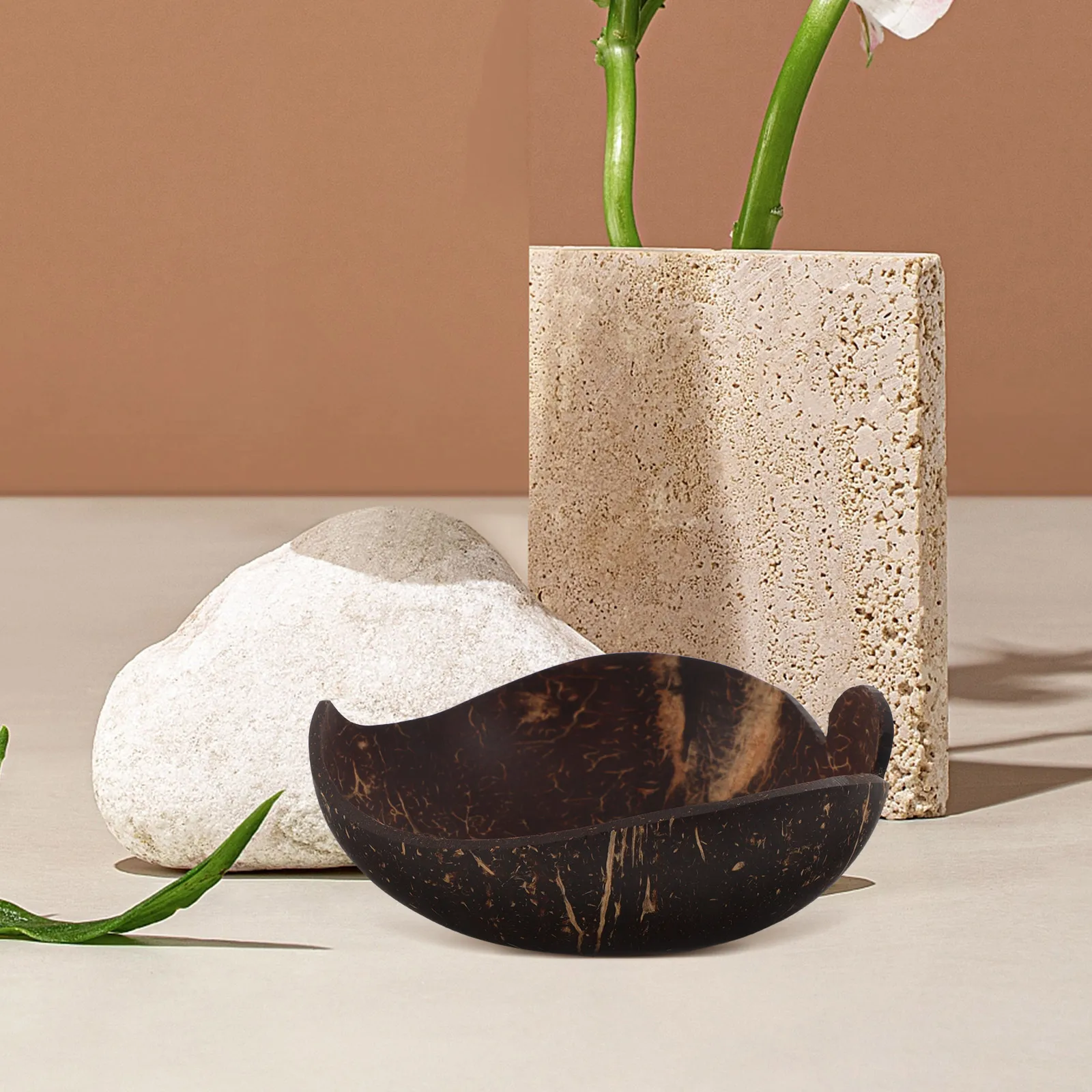 

Natural Coconut Shell Bowls Versatile Use for Food Serving Key Organizer Ring Tray Small Decorative Bowl Home Coconut Bowl