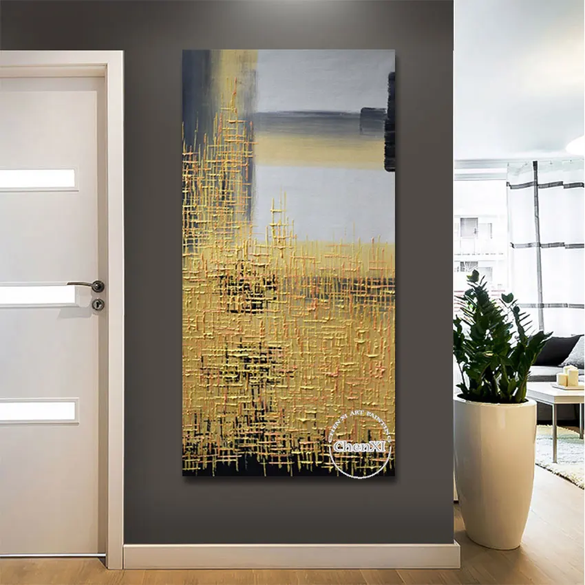 

Handpainted Beautiful Yellow Abstract Idea Oil Painting On Canvas Large Contemporary Study Bedroom Decoration Pieces Unframed