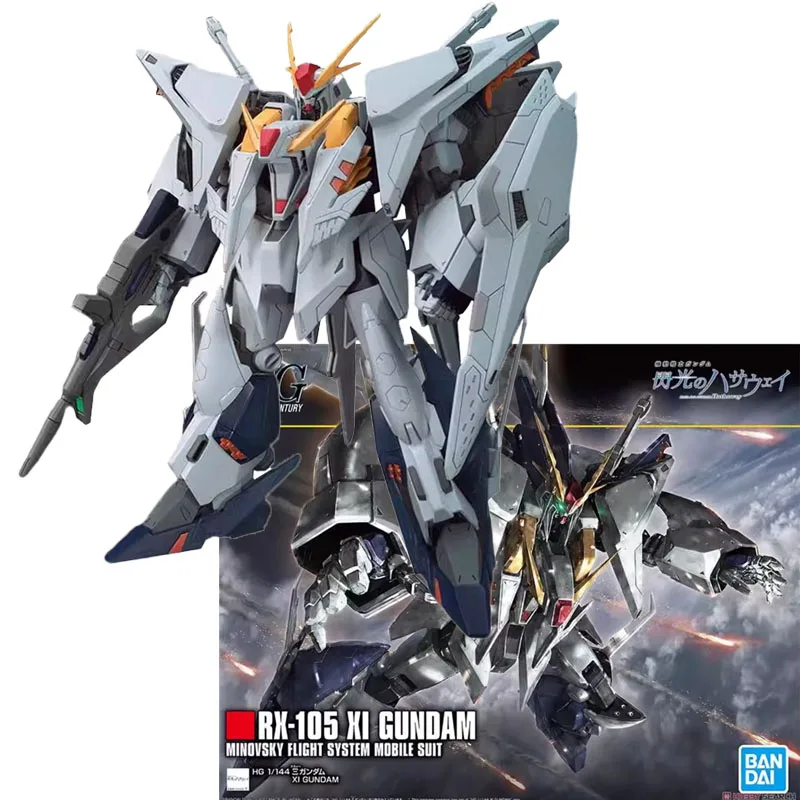 Bandai Genuine Gundam Model Garage Kit HGUC Series 1/144 RX-105 XI Gundam Anime Action Figure Toys for Boys Collectible Toy