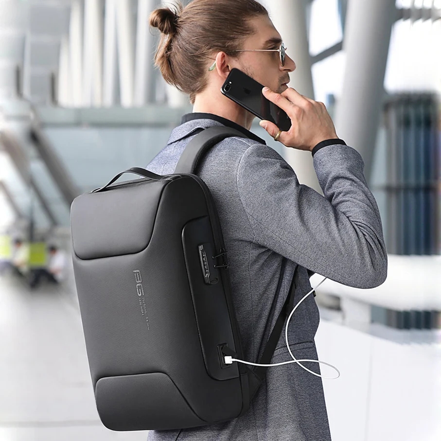 Mochila De Negocios antirrobo de lujo para hombres, mochilas escolares impermeables para computadora portátil, bolsa de viaje de carga USB, diseño