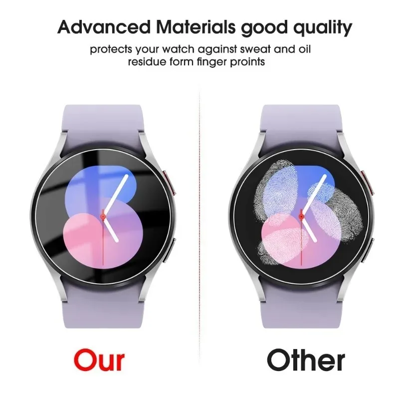 5-1Pcs Tempered Glass for Samsung Galaxy Watch5 4 3 42mm 44mm 45mm 46mm HD Screen Anti-Scratch Protective Film for Samsung Watch