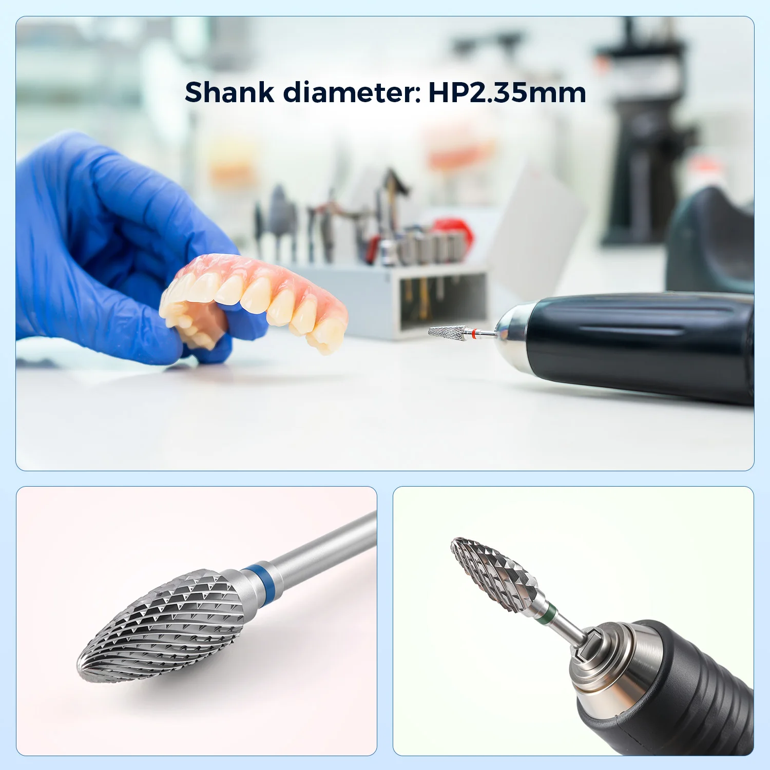 1PC Dental HP Tungsten Carbide Lab Burs HP 2.35mm Dental Lab Drill Extensive Cut Dental Burs Drill AZDENT - Image 4