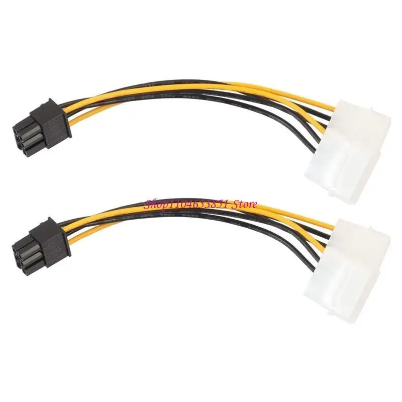 4pin To 6pin Graphics Card Power Adapter Dual 4p To 6p Graphics Card Power Supply Cord  4P Splitter 2PCS/Lot