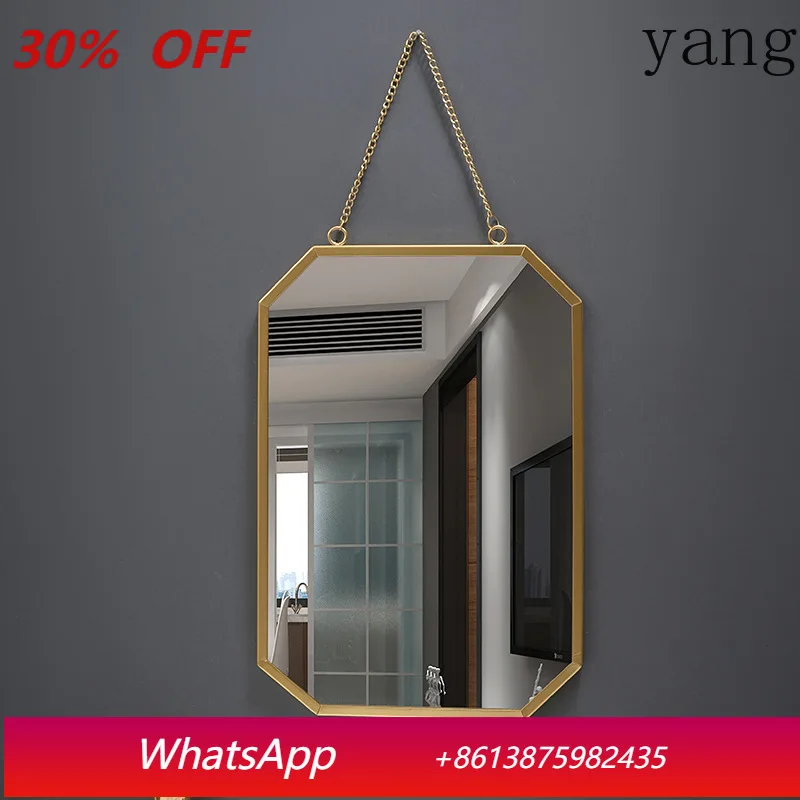 

Yjq wrought iron square wall-mounted mirror, bathroom, bathroom wall-mounted washstand, wall-mounted makeup mirror