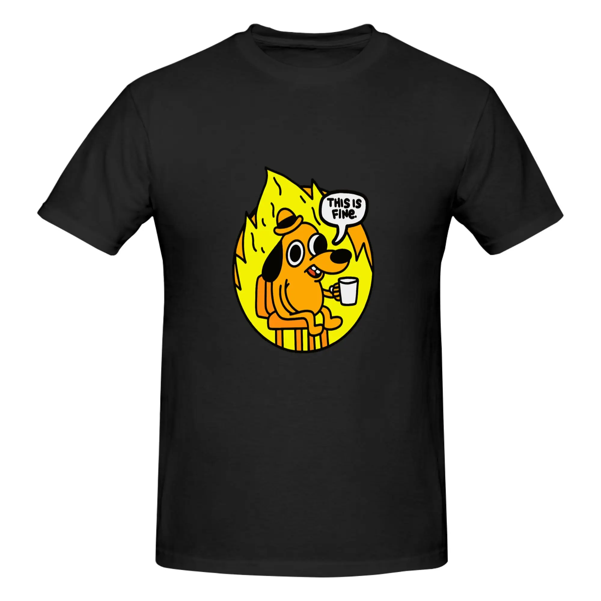 Funny This is Fine - Funny Meme  Men's Printed T-Shirt Unisex T shirtT Shirt