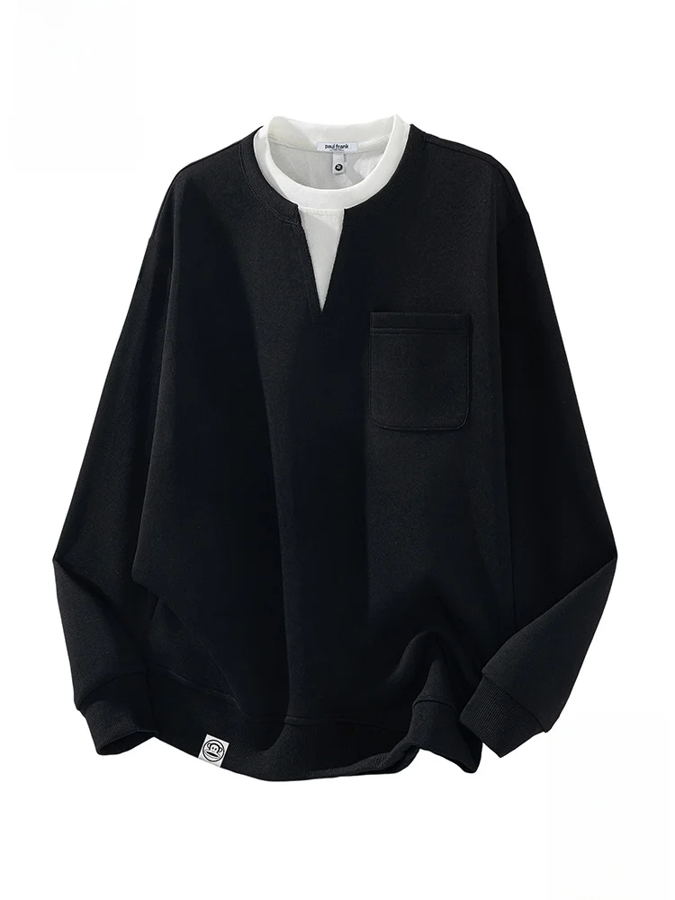 

Толстовка PaulFrank M с капюшоном, V-образным вырезом, повседневная, свободного кроя, осенняя, модная, удобная, из смеси хлопка и полиэстера