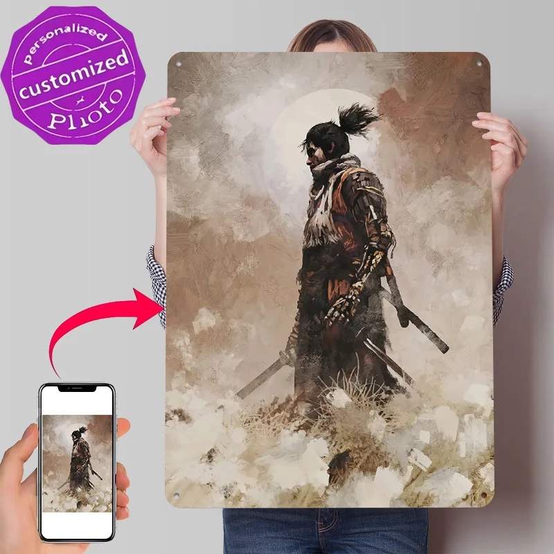 Sekiro Shadows Die Twice 3D Texture Metal Poster Customized Wall Art Tin Sign Gift for Mancave Vintage Decoration Gaming House