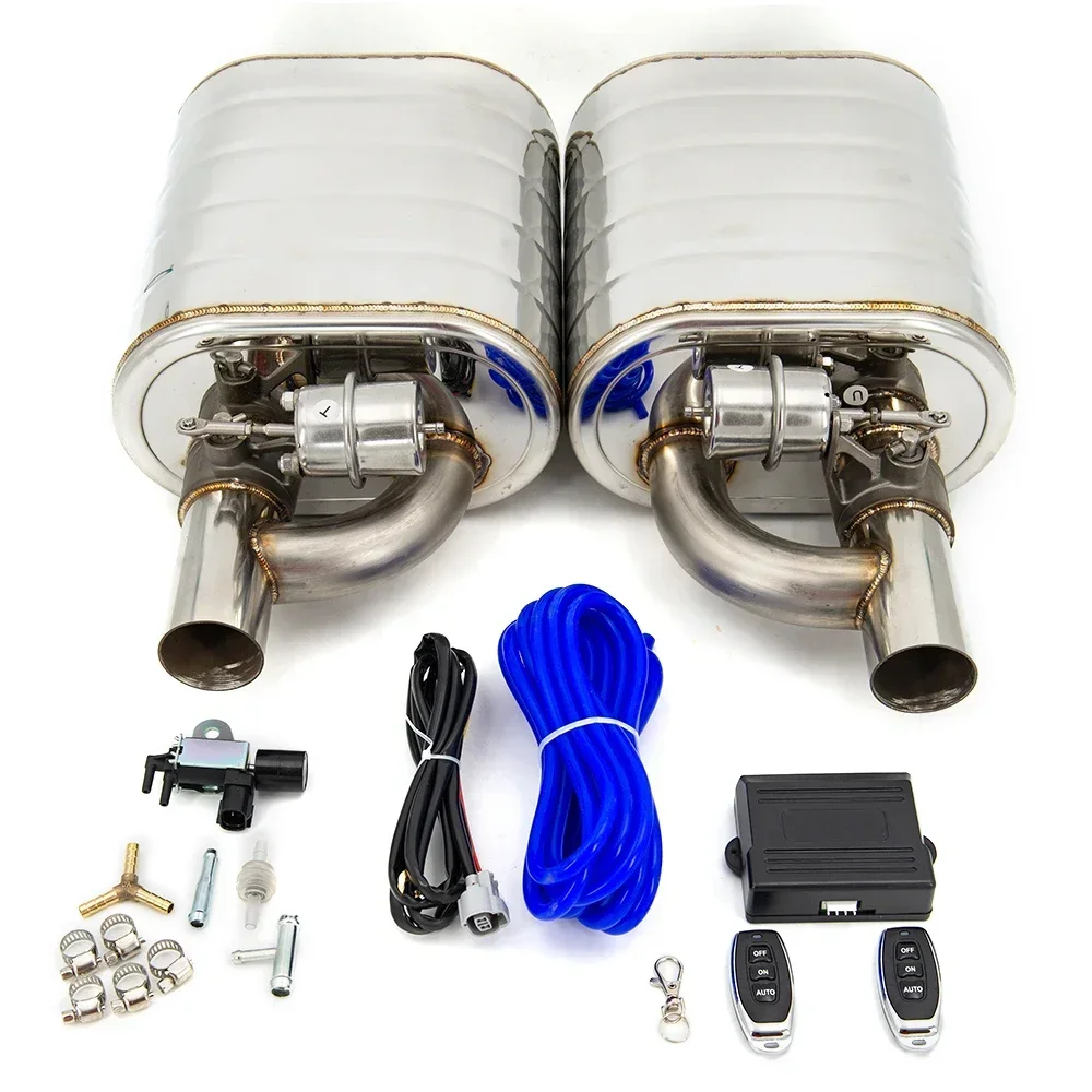 

2/2.5/3 inch Single into single out Exhaust Muffler With Wireless Remote Controller Dump Valve Exhaust Cutout