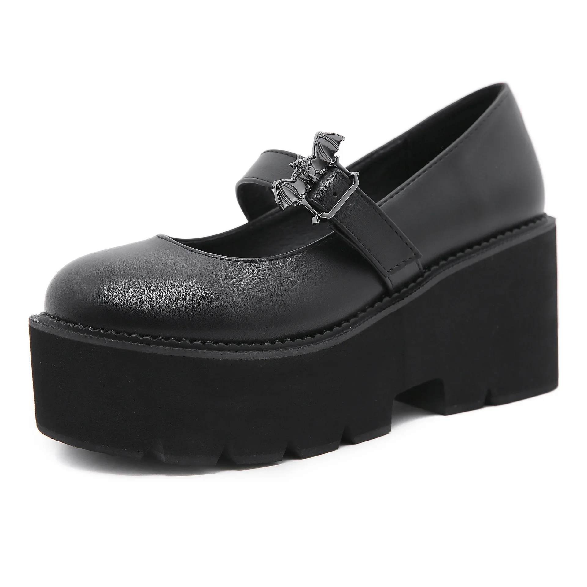 Spring Autumn Chunky Heel Vintage Lolita Shoes Women Platform Shoes Mary Jane Buckle Strap School Shoes For Girls Blackty7 image 6