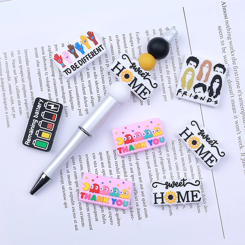 10pcs New Cartoon Letter Silicone Focal Beads Teether Food Grade Baby Chewing Teether Toys DIY Nipple Chain Jewelry Accessories