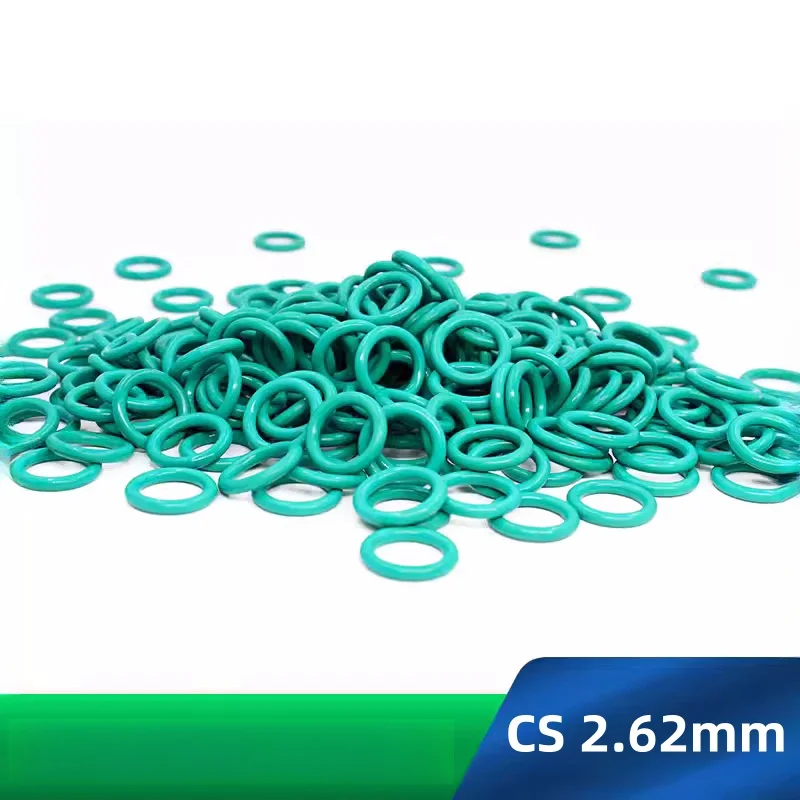 Custom FKM O-rings CS 2.62mm Fluoroelastomer Gasket Chemicals Oils High-temperature Corrosion Resistance Green