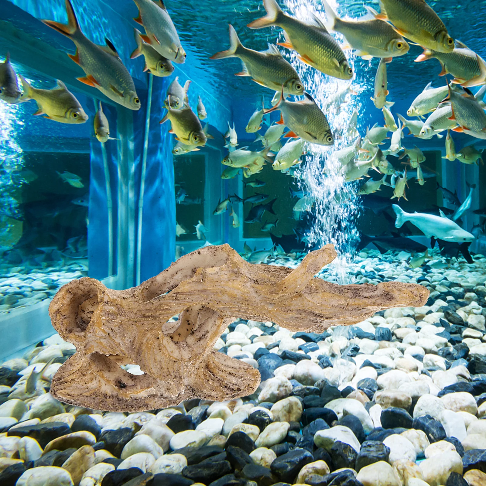 

Natural Resin Aquarium Tree Trunk Decorative Stump Fish Shelter Underwater Hideout Wear-Resistant Aquarium Decoration Tree Trunk