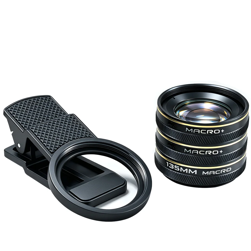 Handy-Kameraobjektivfilter, 135-mm-Makroobjektiv für Mobiltelefone, 30–150 mm Arbeitsabstand, Objektive für iPhone und Android. – Detail 6