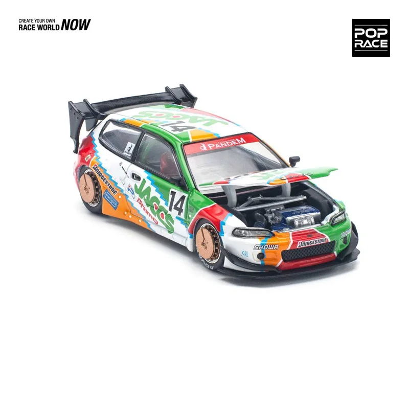

** Предзаказ ** поп-гонка 1:64 PANDEM CIVIC EG6 v1.5 JACCS, зеленый литая модель автомобиля