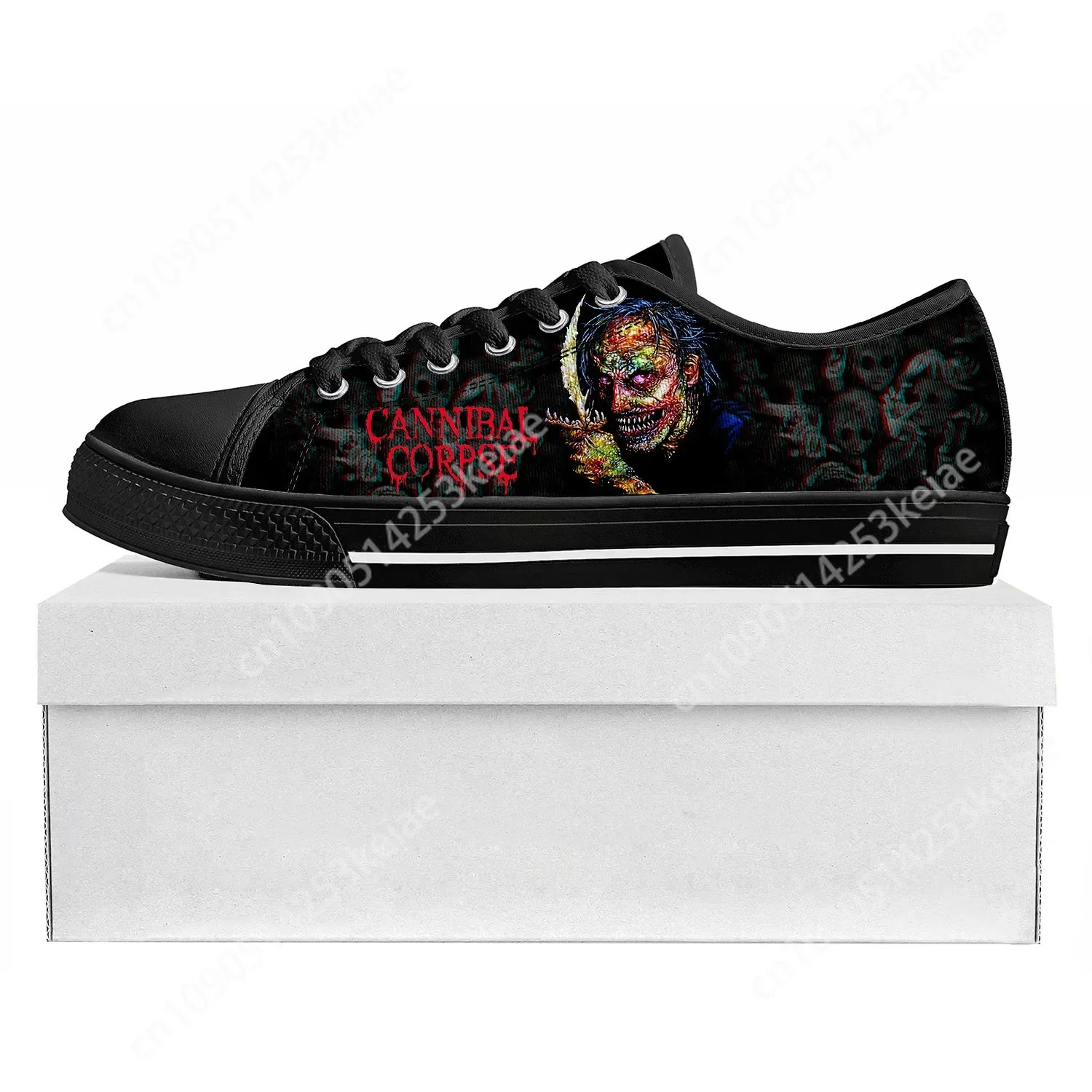 Cannibal Corpse Rock Band Low Top Sneakers Womens Mens Teenager High Quality Death Metal Sneaker Canvas Casual Customize Shoe