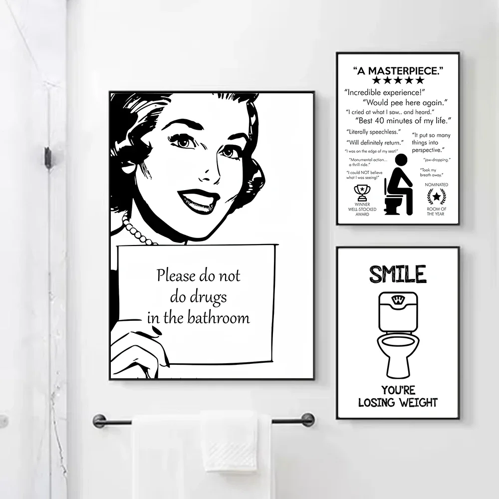 مجردة قواعد المرحاض المشارك الفكاهة صورة مضحك الحمام حائط لوح رسم الفن مرحاض غرفة المرحاض جدارية غسل غرفة ديكور #2