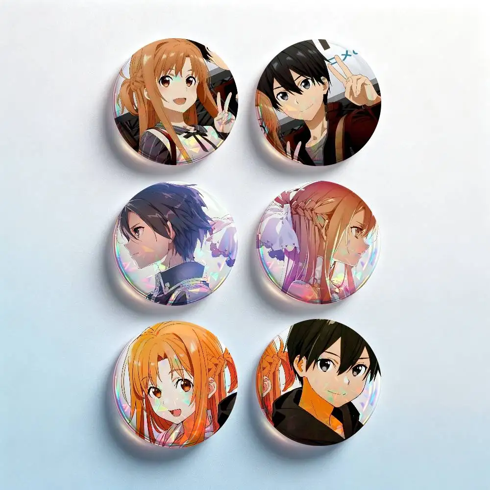 AsunaKirito S-Sword Art Online 2 Pieces Set Badge Set Fashion Brooches for Women Men Backpack Accessory Bag Badge Jewelry Gift